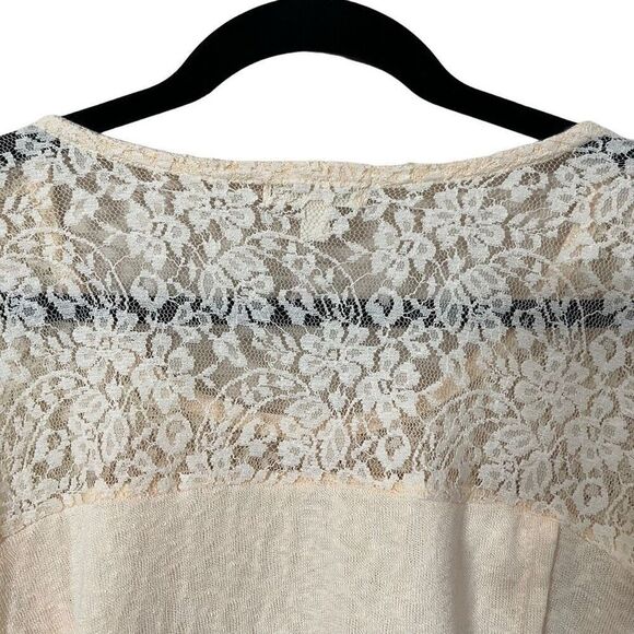 NWT Love on a Hanger Top Womens Size XL Cream Lace Floral Long Sleeve Tulip Back - Picture 5 of 15